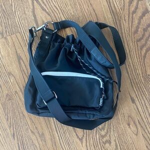 Black Crossbody Bag with White Accents